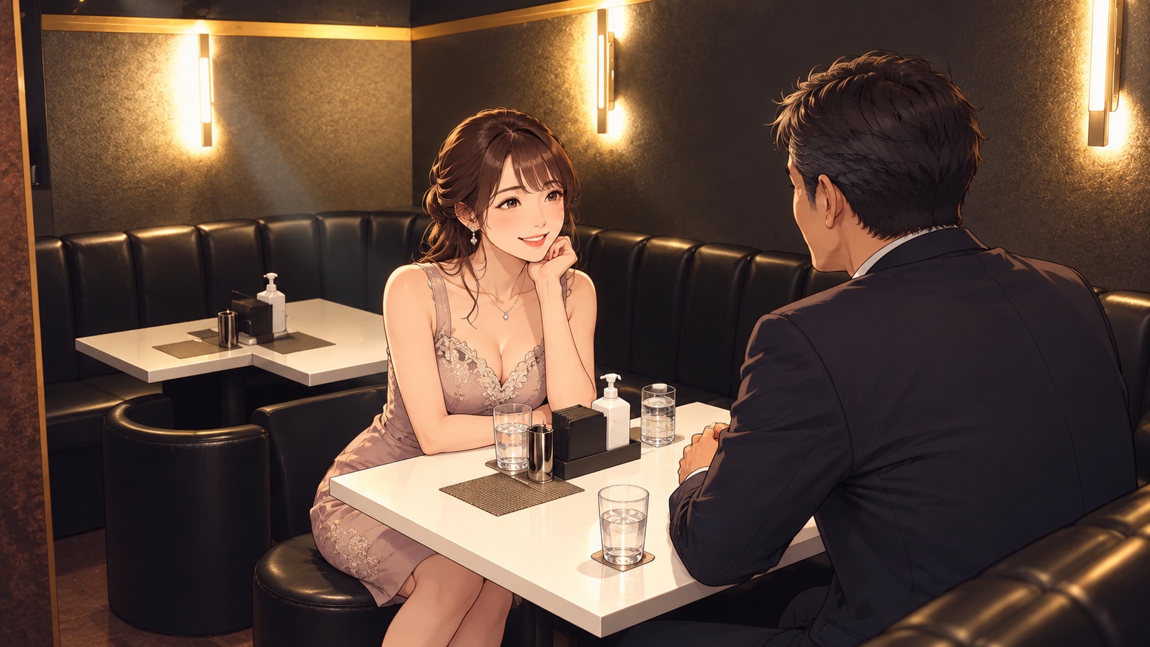 松戸ミラージュの実店内を参考にした接客イメージイラスト・しいなさん本人の写真ではありません