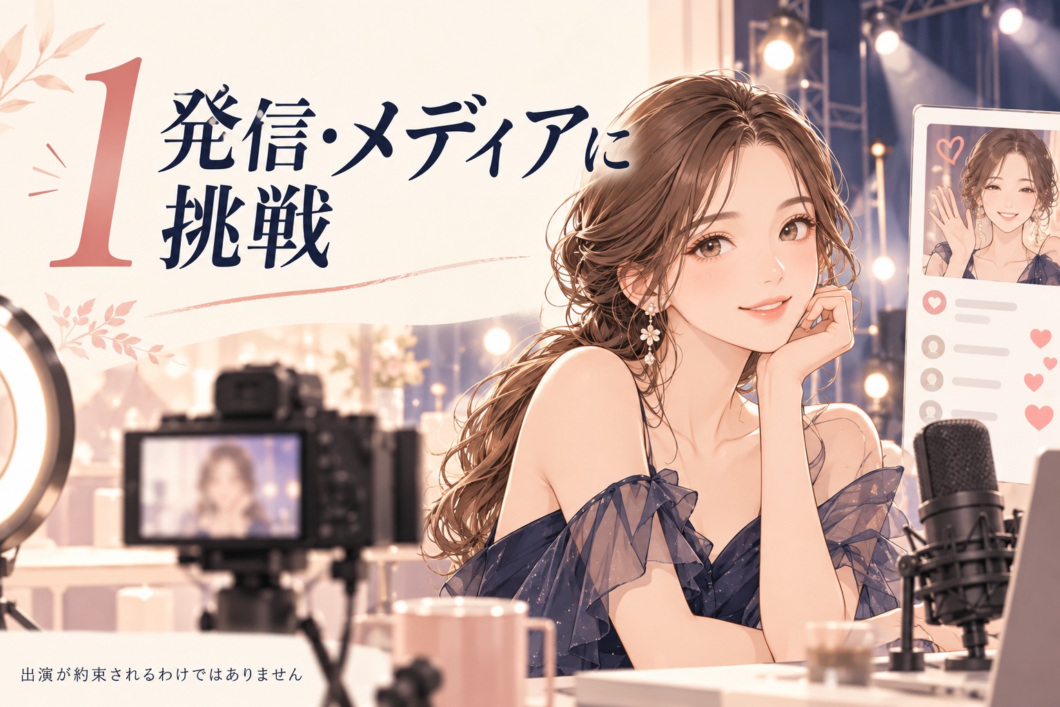 転身理由1:発信やメディア活動への挑戦を表すイラスト